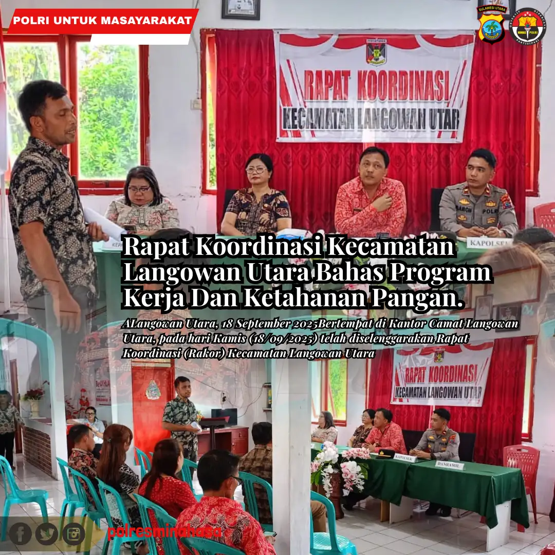 Rapat Koordinasi Kecamatan Langowan Utara Bahas Program Kerja Dan Ketahanan Pangan